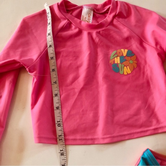 3Pc Bundle Cat & Jack Girls Rashguard Tie Dyed Bralette Bikini Bottom Swimwear - Picture 3 of 13